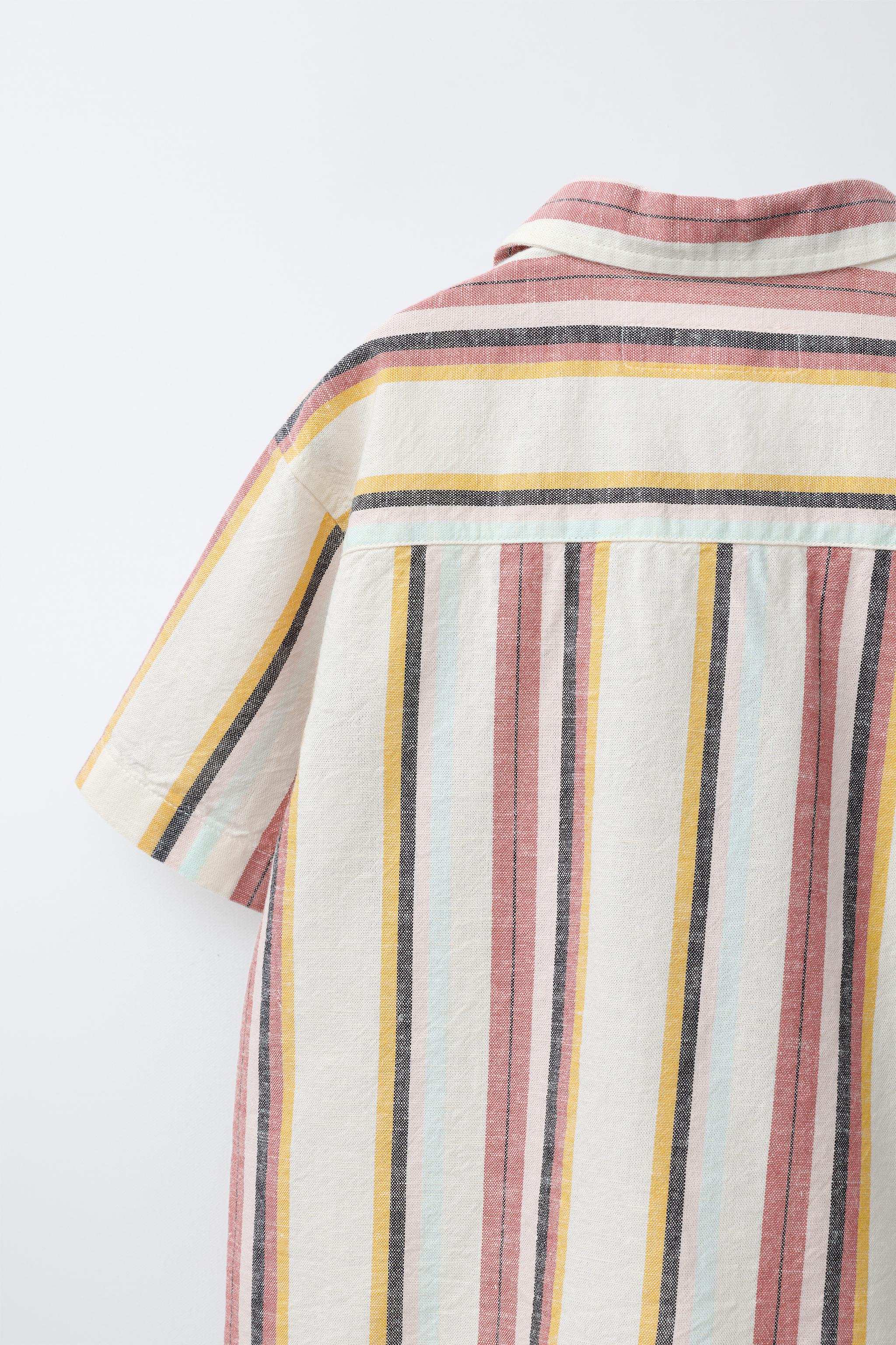 CHEMISE À RAYURES AVEC COTON ET LIN